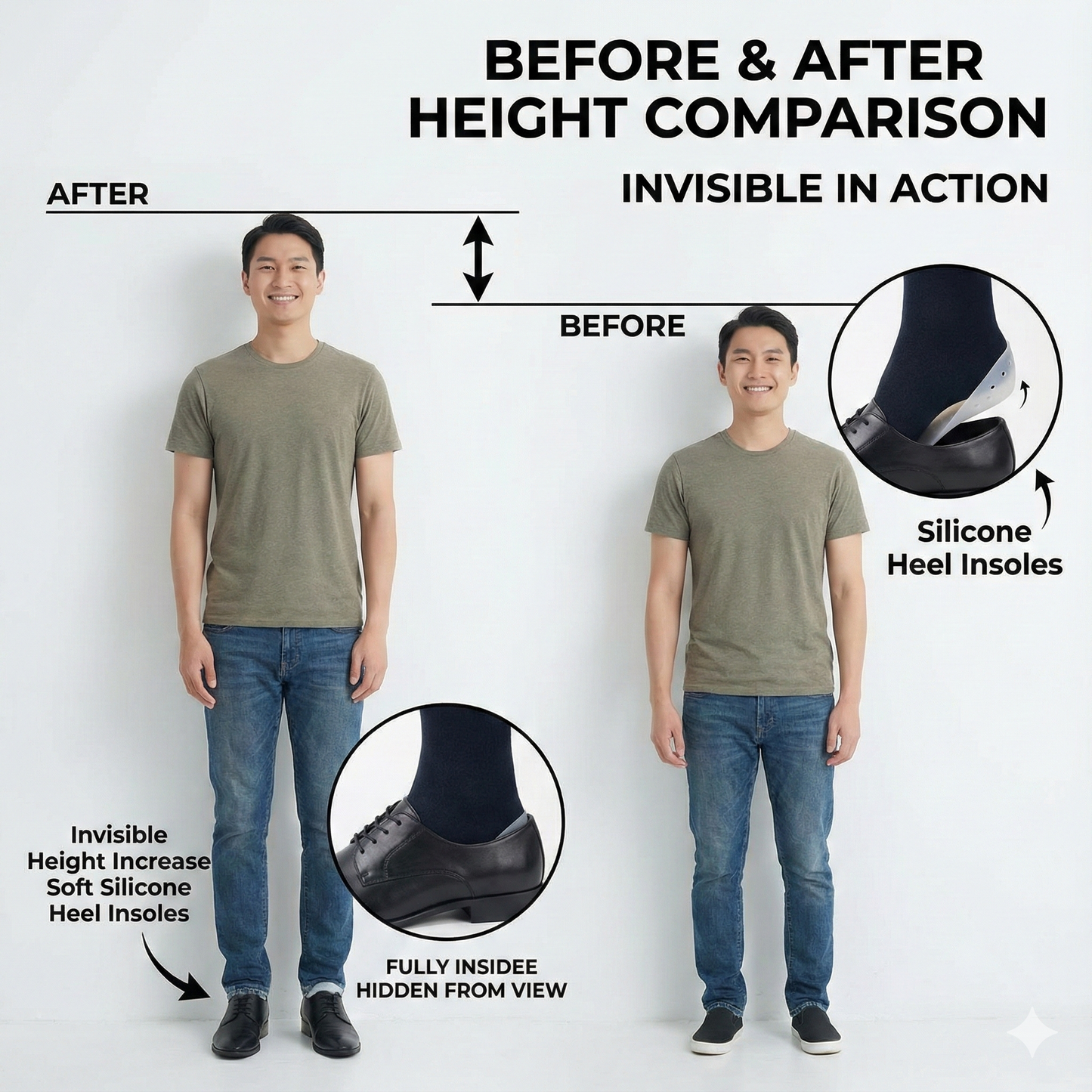 ElevateStep Pro Height Boost Heel Insoles ✨👟